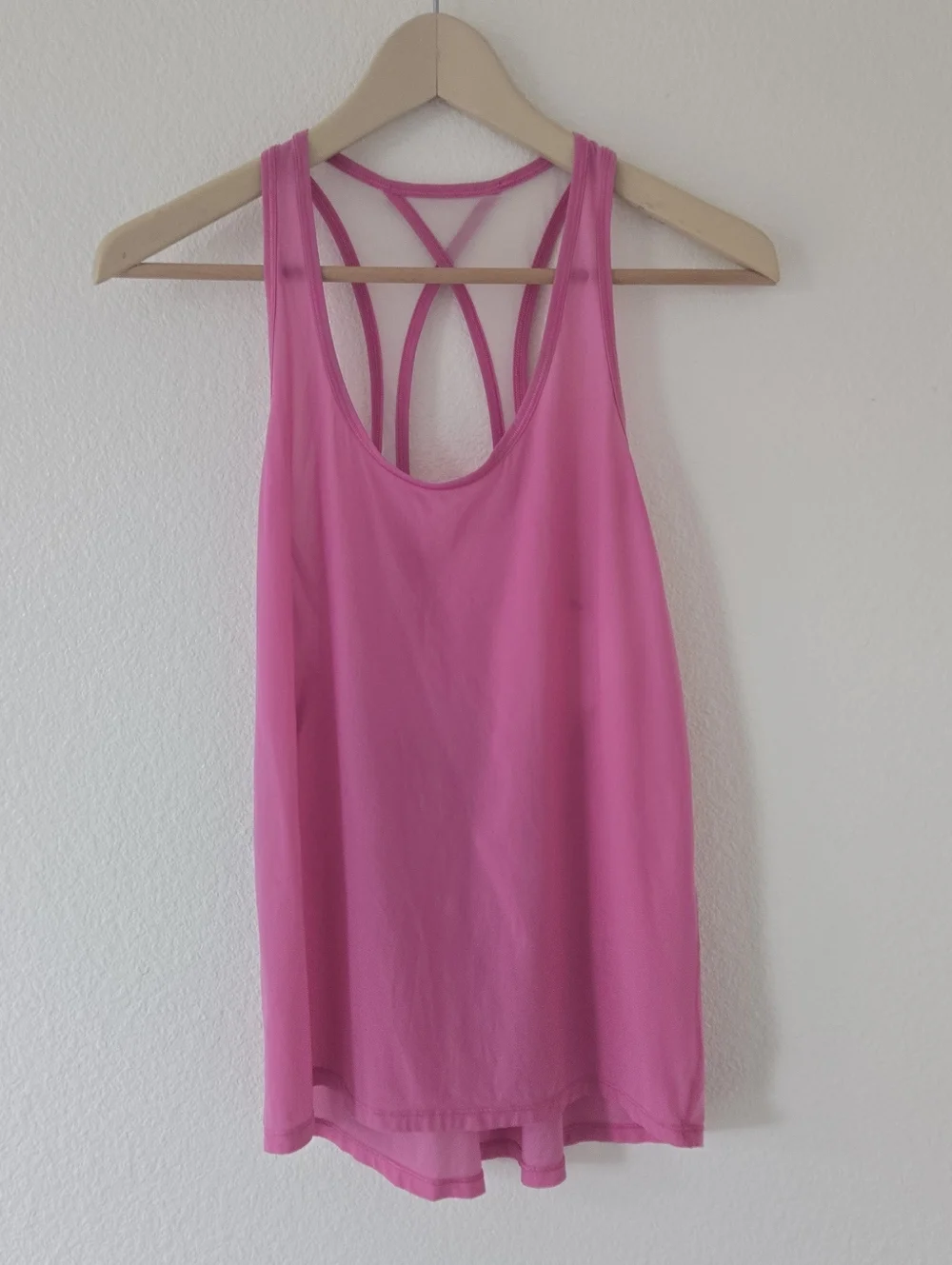 Lululemon Womens Size 6 Tranquil Tank Pink White Mesh Tranquil ‎ Pink White